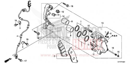 FRONT BRAKE CALIPER (SH125AD/SH150AD) SH150ADK de 2019